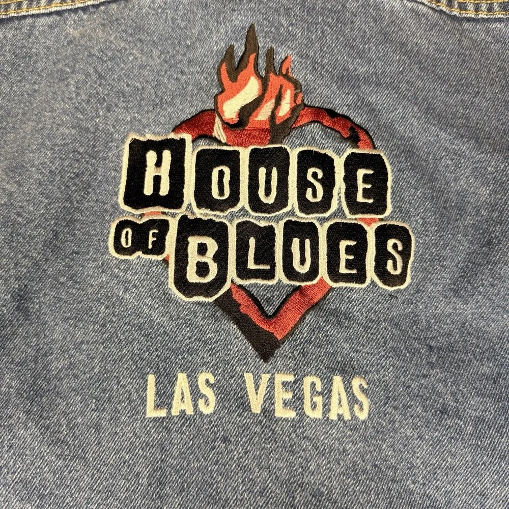 Vintage House Of Blues Las Vegas‎ Men's Blue Denim Button-Up Jacket Small USA